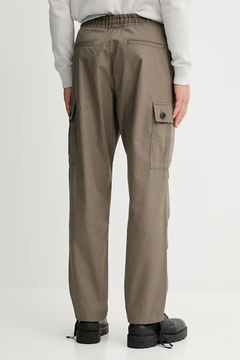 pantaloni in cotone colore beige 50493865 miniatura 3