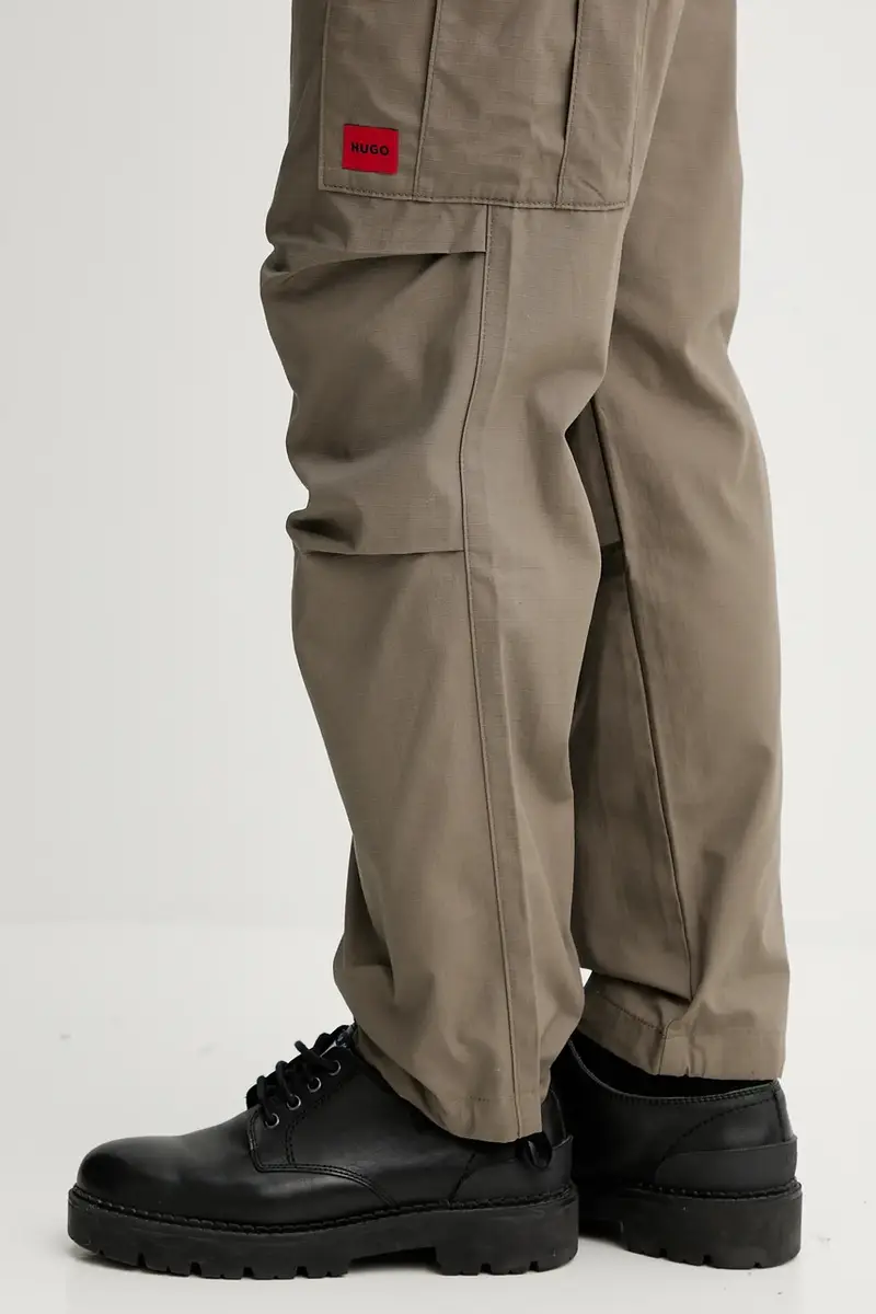 pantaloni in cotone colore beige 50493865 miniatura 4