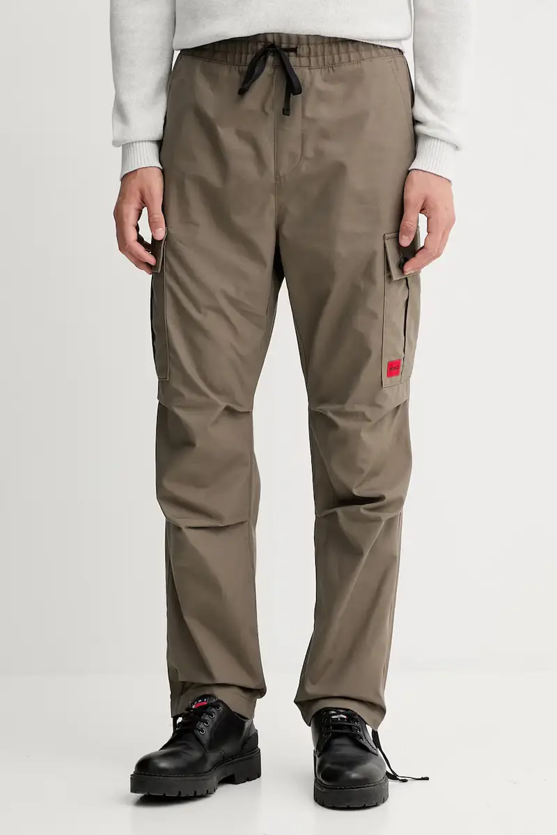 pantaloni in cotone colore beige 50493865