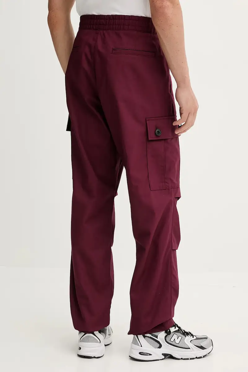 pantaloni in cotone colore beige 50493865 Granata miniatura 3