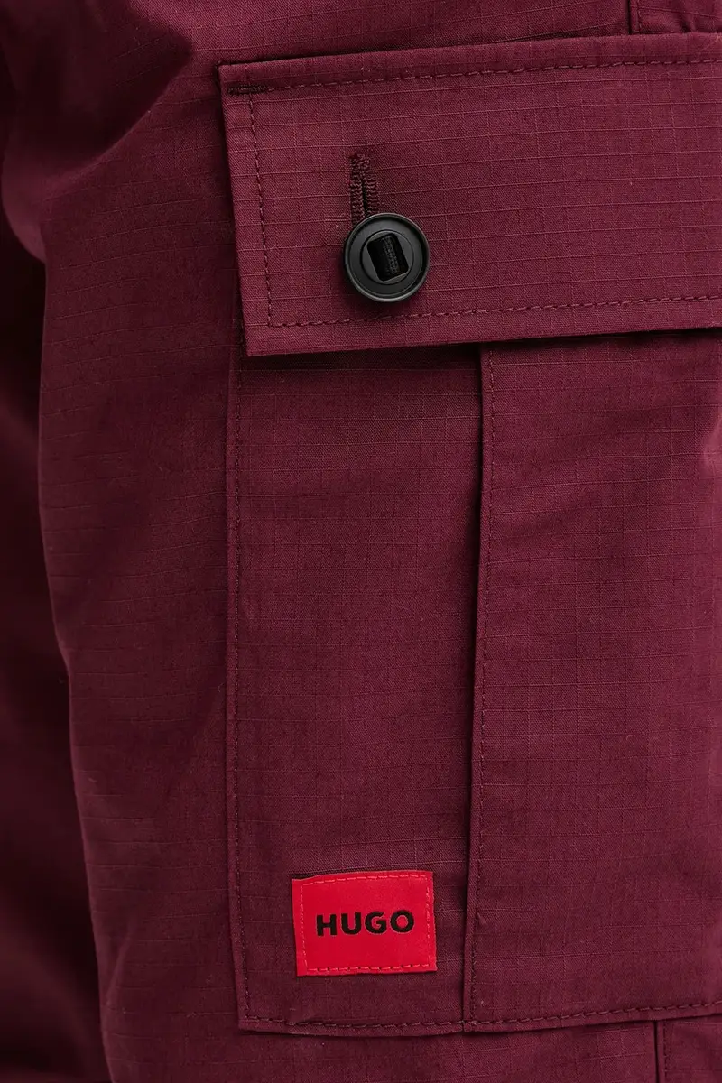 pantaloni in cotone colore beige 50493865 Granata miniatura 4