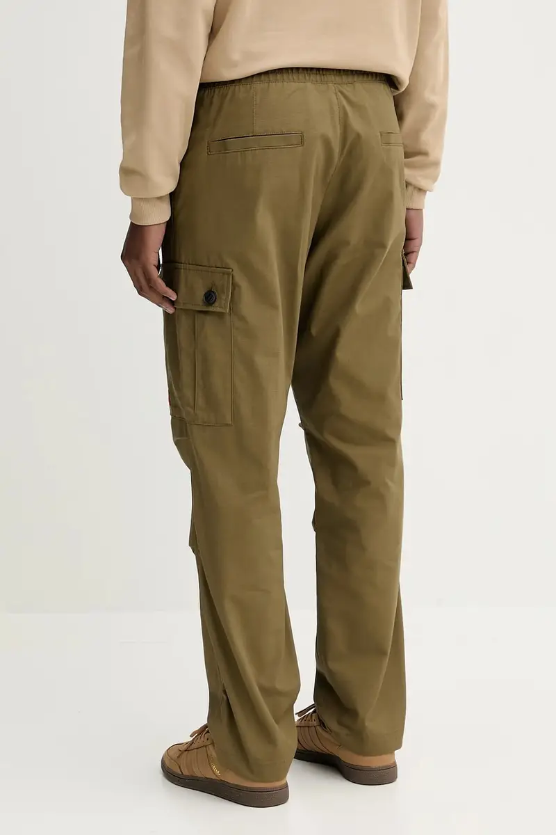 pantaloni in cotone colore beige 50493865 Verde miniatura 3