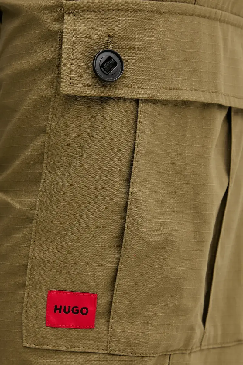 pantaloni in cotone colore beige 50493865 Verde miniatura 4