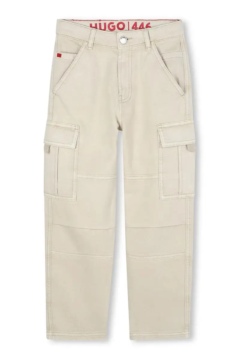 pantaloni in lana bambino/a colore beige G00480 miniatura 2