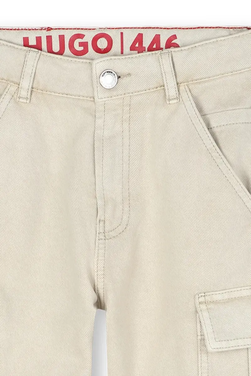 pantaloni in lana bambino/a colore beige G00480 miniatura 4