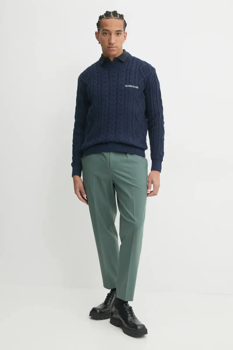 pantaloni in lana colore verde 50530110 miniatura 2