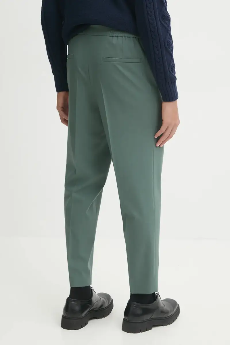 pantaloni in lana colore verde 50530110 miniatura 3