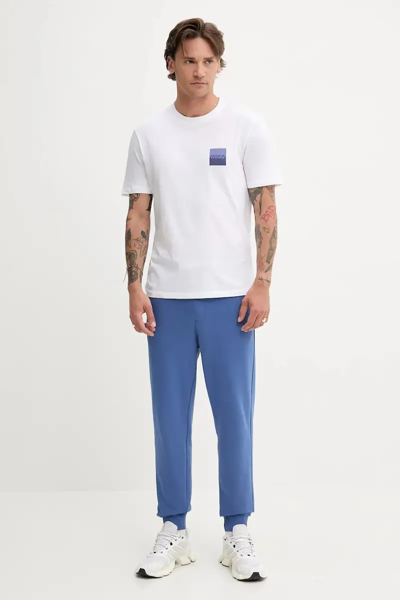 pantaloni tuta di cotone colore nero 50489617 Blu miniatura 2