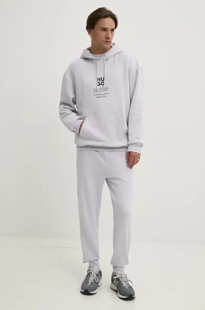 pantaloni tuta di cotone colore violetto 50489617 miniatura 2