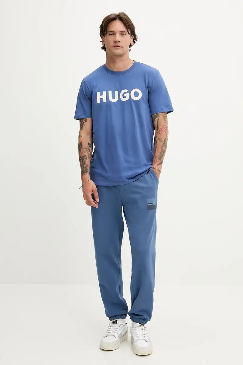 pantaloni tuta di cotone uomo colore blu 50542866 miniatura 2