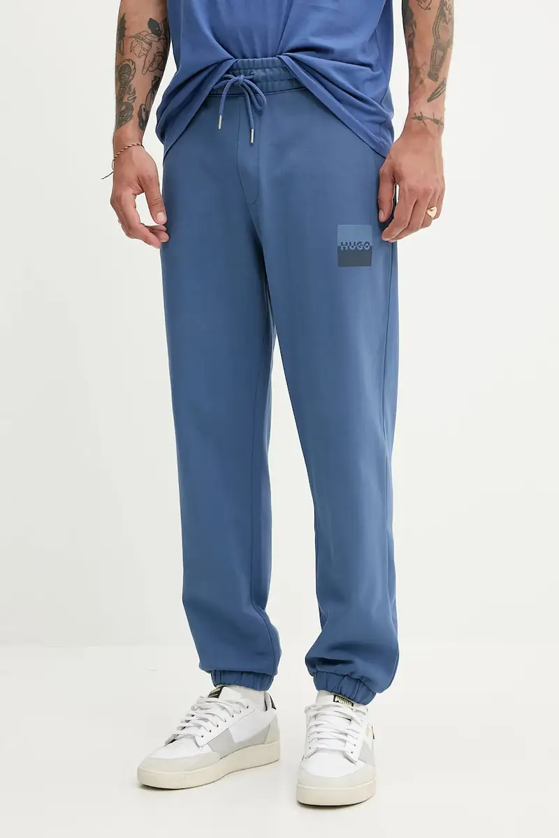 pantaloni tuta di cotone uomo colore blu 50542866