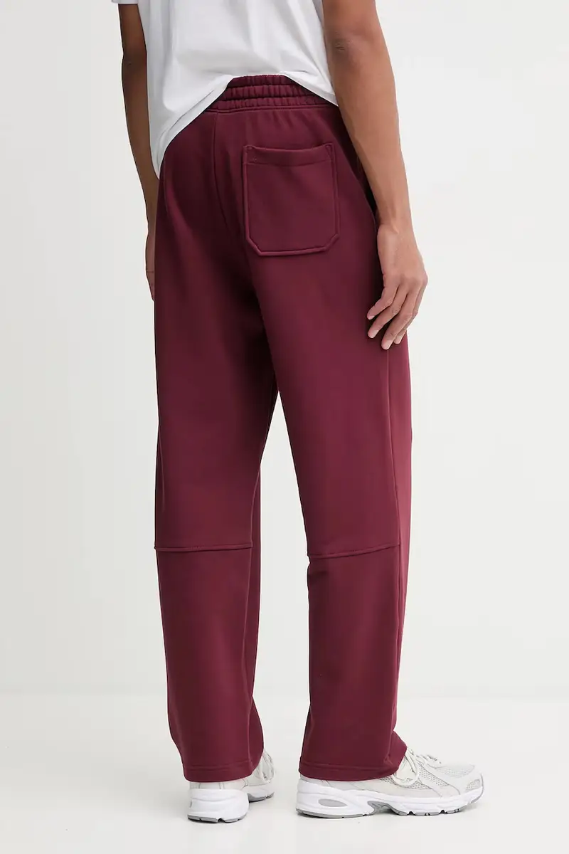 pantaloni tuta di cotone uomo colore granata 50546683 miniatura 3