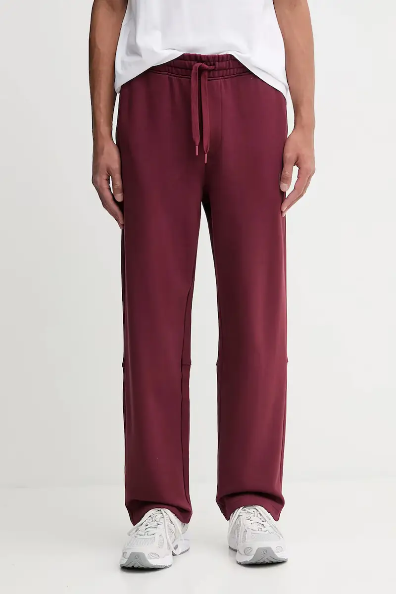 pantaloni tuta di cotone uomo colore granata 50546683