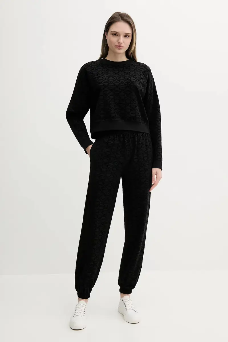 pantaloni tuta donna colore nero con applicazione 50545211 miniatura 2