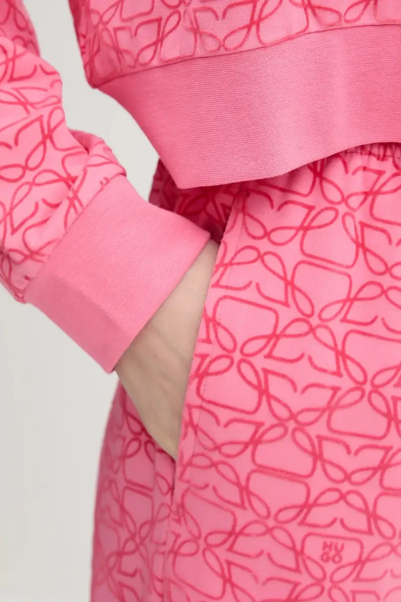 pantaloni tuta donna colore rosa con applicazione 50545211 miniatura 4