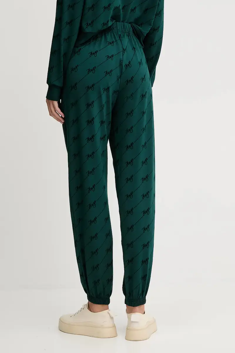 pantaloni tuta donna colore rosa con applicazione 50545211 Verde miniatura 3