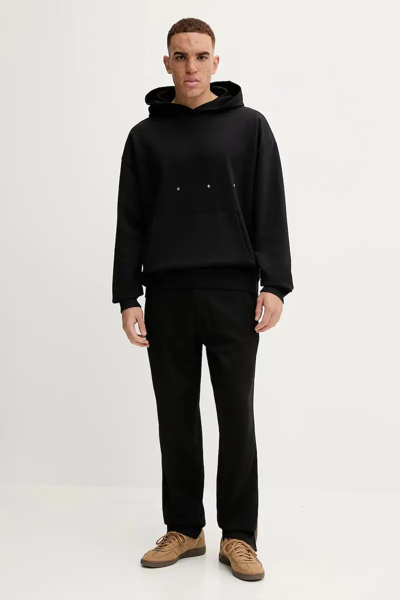 pantaloni tuta uomo colore nero con applicazione 50551351 miniatura 2