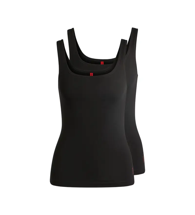 per donna 50469682 Set di 2 magliette nere Twin (M), Nero, Homewear, Cotone, Senza maniche / cinghie