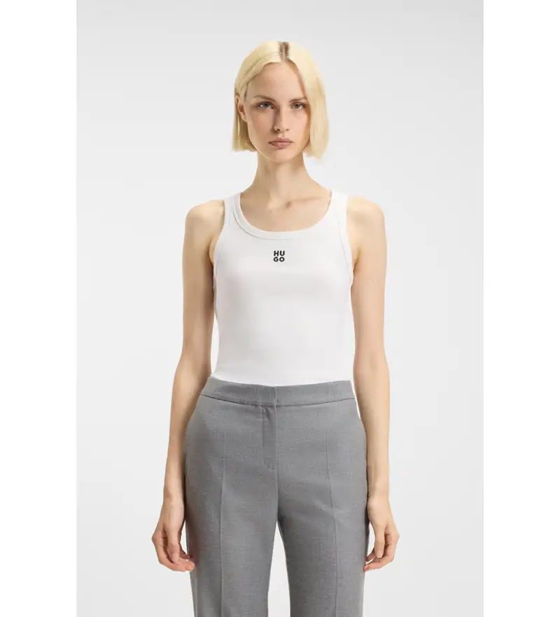 per donna 50514489 Maglietta bianca Datamia (L), Bianco, Casual, Cotone, Senza maniche / cinghie