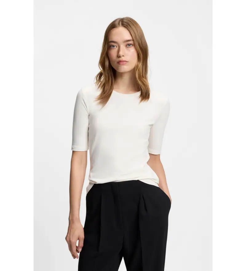 per donna 50515019 Maglietta Darnelia bianco sporco (L), Casual, Poliestere, Manica corta