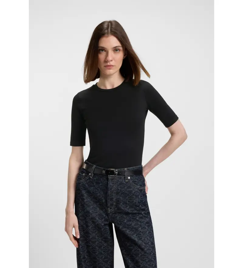 per donna 50515019 Maglietta nera Darnelia (L), Nero, Casual, Poliestere, Manica corta