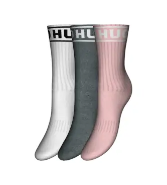 per donna 50517669 Set di 3 paia di calzini sportivi in rosa, grigio e bianco (35-38), Homewear, Cotone