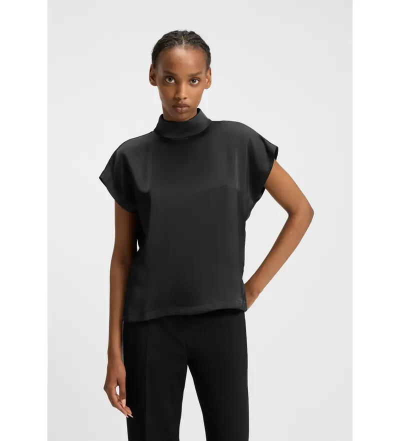 per donna 50525896 Maglietta nera Caneli (32), Nero, Casual, Sintetico, Manica corta