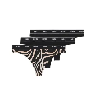 per donna 50545703 Set di tre infradito di design neri (L), Nero, Homewear, Cotone