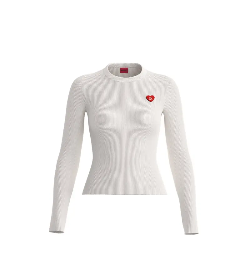 per donna 50554317 Maglietta bianca Sarpha (L), Bianco, Casual, Cotone, Manica lunga