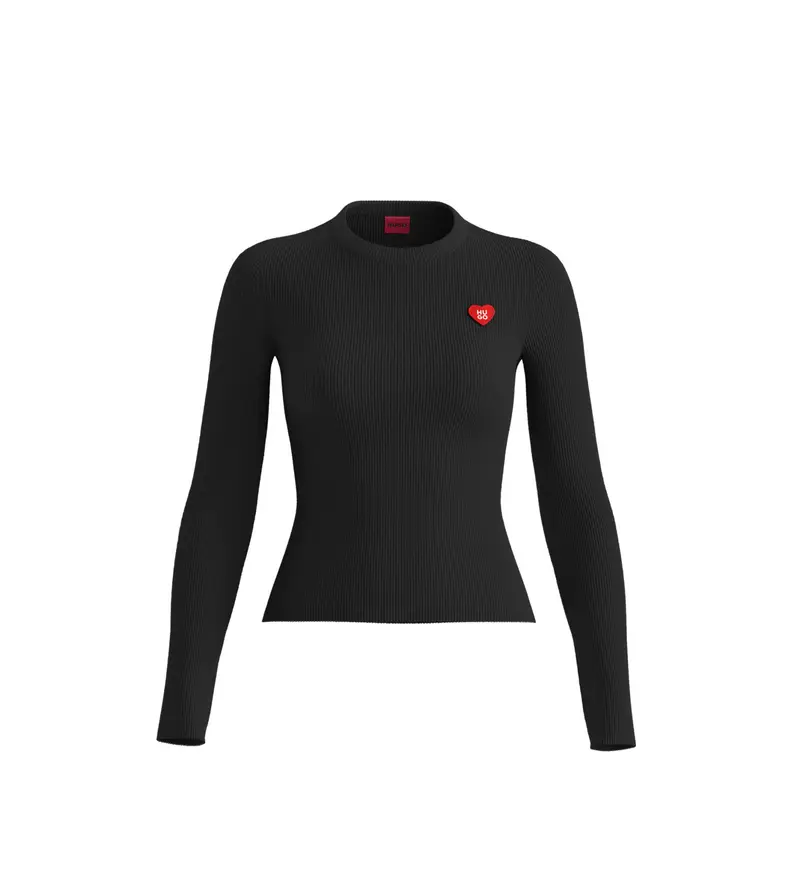 per donna 50554317 Maglietta nera Sarpha (L), Nero, Casual, Cotone, Manica lunga