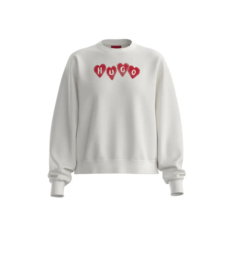 per donna 50555824 Felpa in pile beige Deroxina (L), Bianco, Casual, Cotone