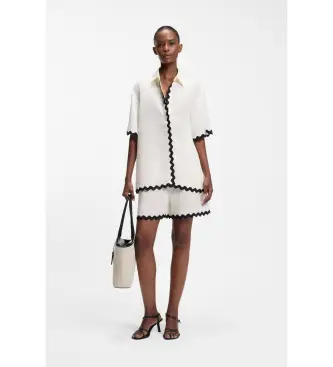 per donna 50558175 Camicetta Relaxed Fit, Bianca (34), Beige, Casual, Manica corta, Lyocell