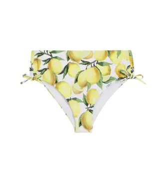 per donna 50561305 Slip bikini stampato con ciondolo con logo giallo sovrapposto (L), Beachwear, Poliamide