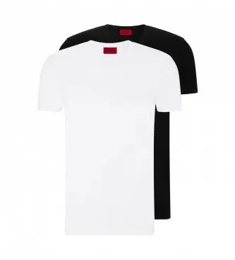 per uomo 50325417 Pack 2 magliette con scollo a V bianche, nere (M), Nero, Bianco, Casual, Cotone, Manica corta, Sostenibile