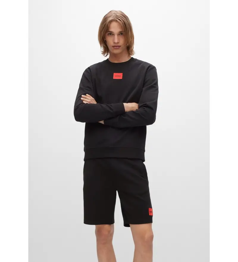 per uomo. 50447964 Felpa Diragol nera (L), Nero, Casual, Cotone, Manica lunga, Sostenibile Rosso