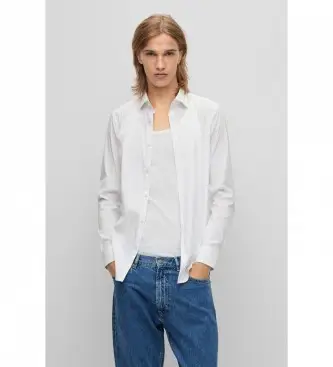 per uomo 50484023 Camicia Kenno bianca (41), Bianco, Casual, Cotone, Manica lunga