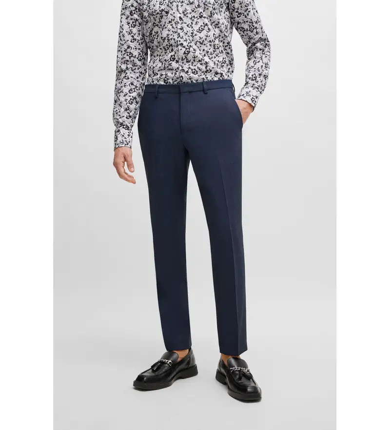 per uomo 50495630 Pantaloni eleganti blu scuro (50), Casual, Da sera, Classico, Poliestere, Navy