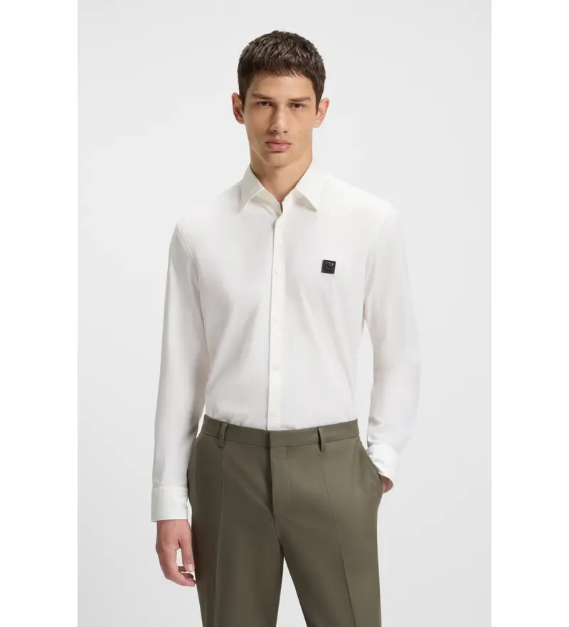 per uomo 50505315 Camicia bianca Ermo (L), Bianco, Casual, Da sera, Cotone, Classico, Manica lunga