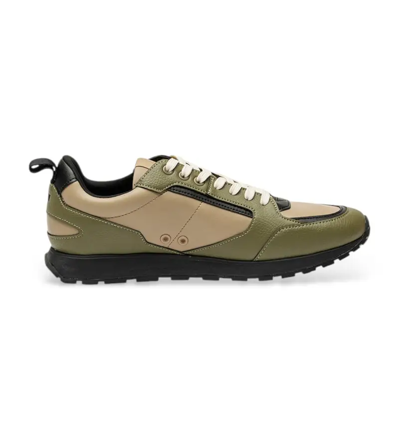 per uomo 50557863 Sneakers Icelin verdi e beige (41), Tessuto, Basso, Stringhe, Casual, Verde