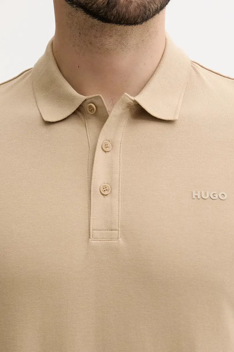 polo in cotone colore blu navy 50466182 Beige miniatura 4