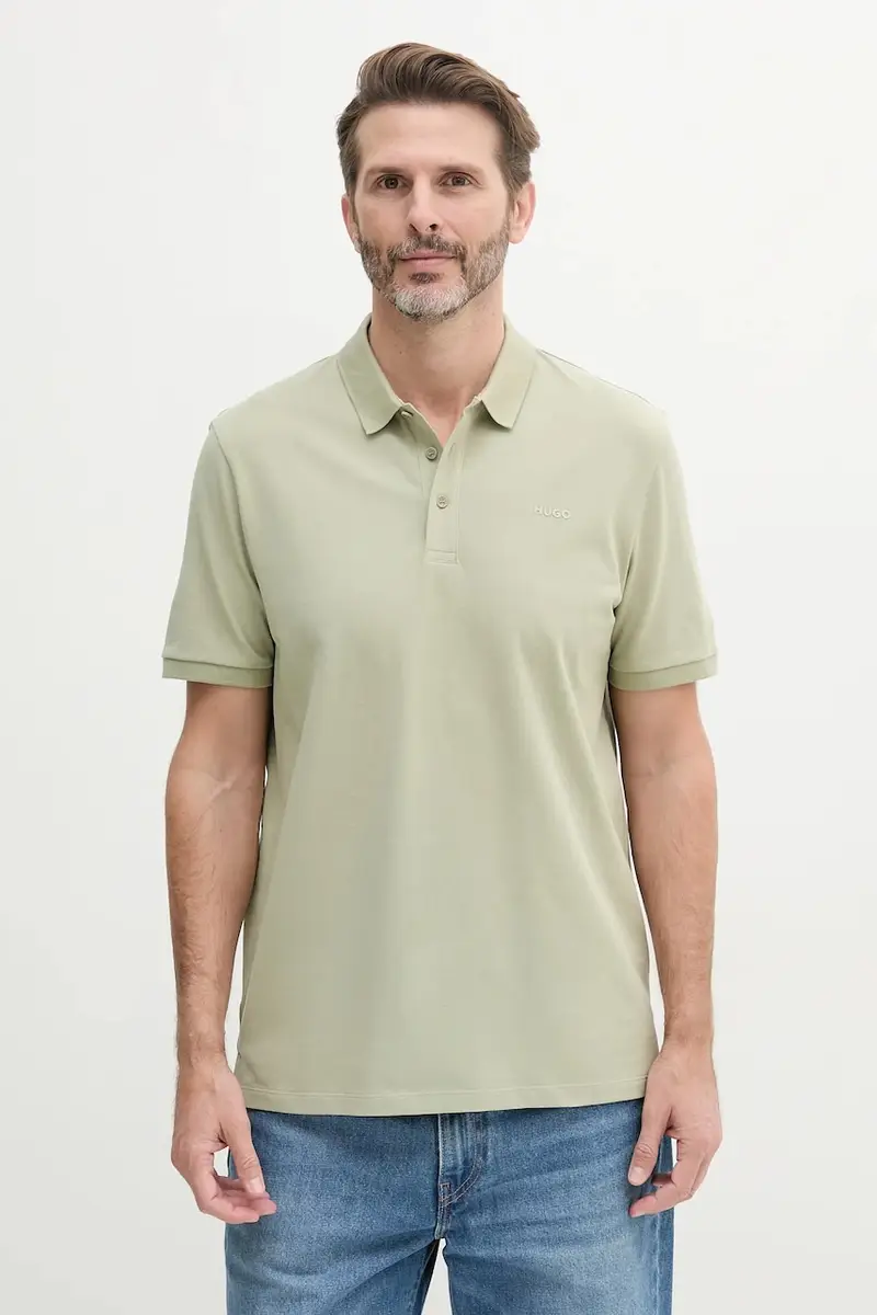 polo in cotone colore blu navy 50466182 Verde