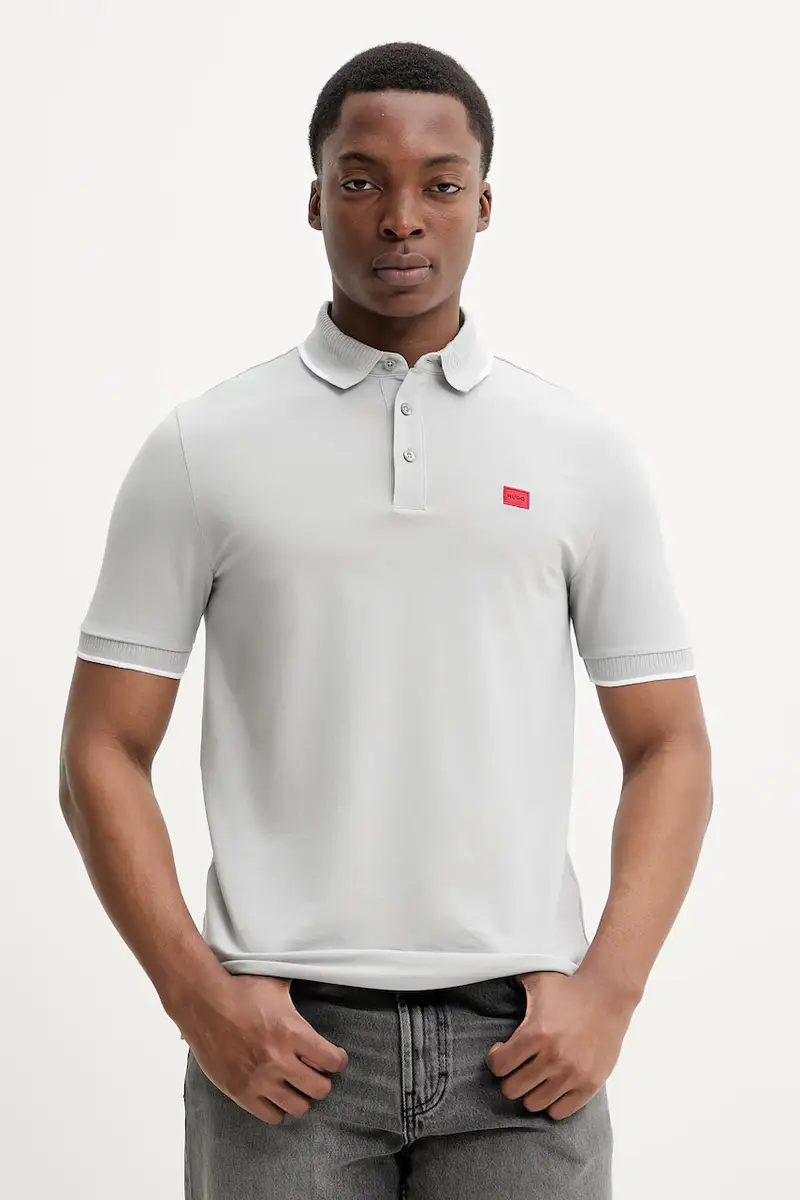 polo in cotone colore grigio