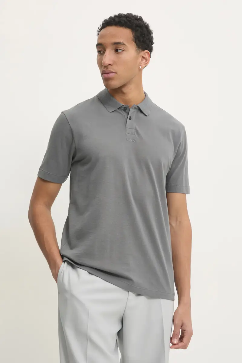 polo in cotone colore grigio 50493206