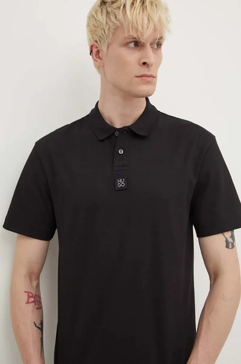 polo in cotone colore nero 50517638 miniatura 4