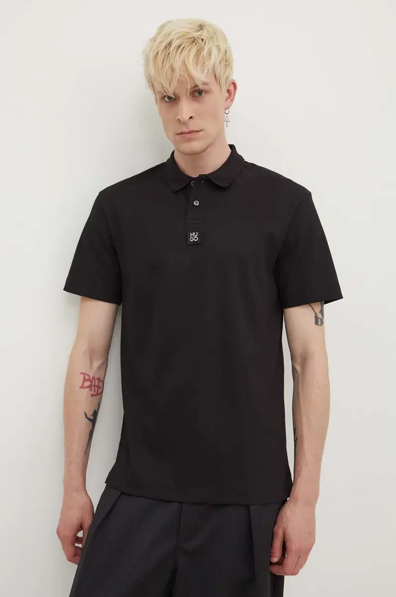 polo in cotone colore nero 50517638