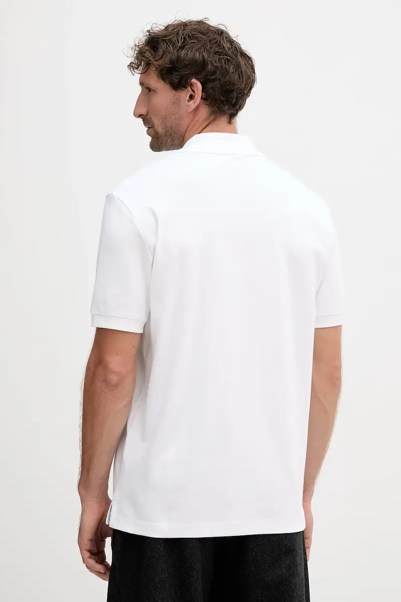 polo in cotone colore nero Bianco miniatura 2