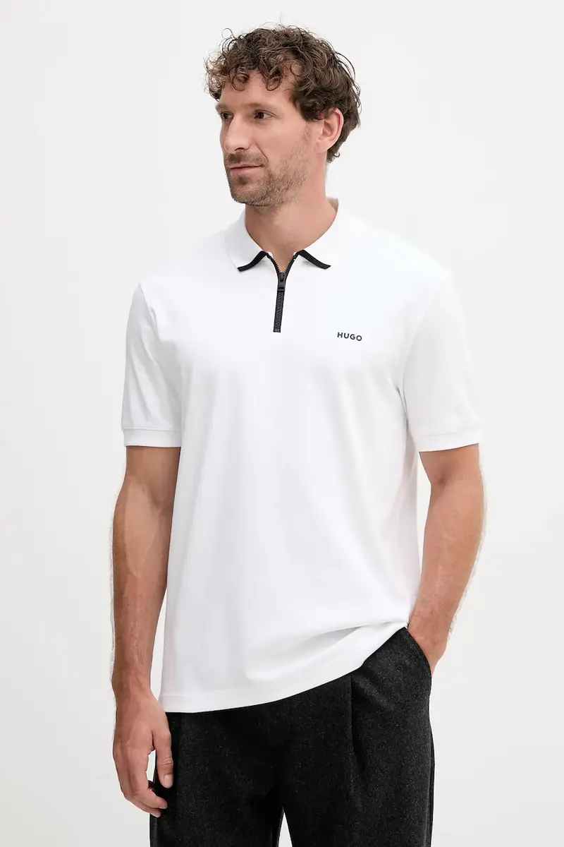 polo in cotone colore nero Bianco