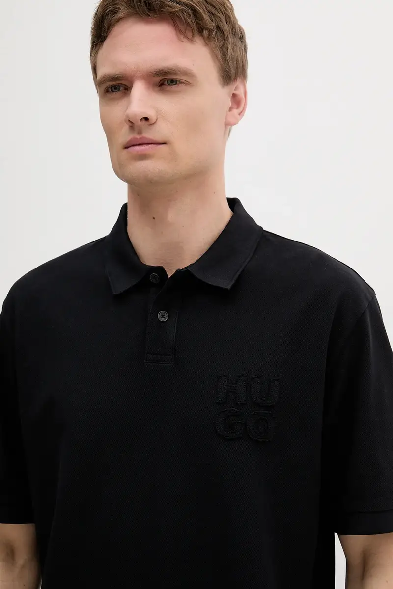 HUGO Polo Uomo Nero 2470339 miniatura 3