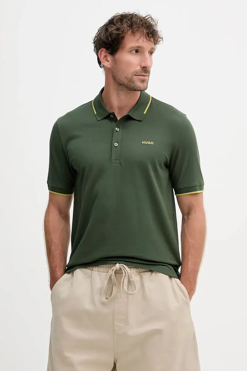 HUGO Polo Uomo Verde 2987263