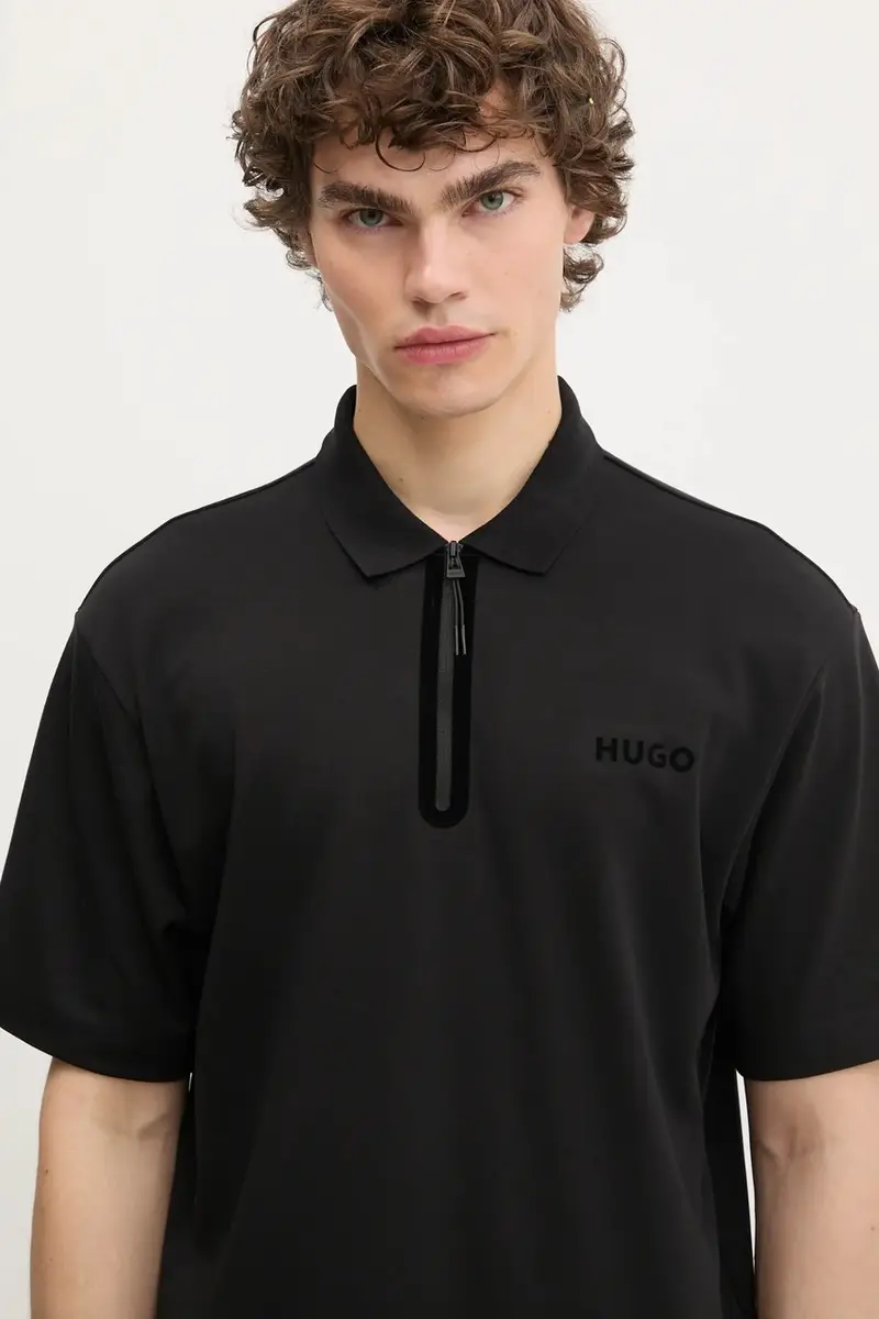 HUGO Polo Uomo Nero 3264329 miniatura 4